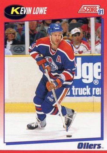#109 Kevin Lowe - Edmonton Oilers - 1991-92 Score Canadian Bilingual Hockey