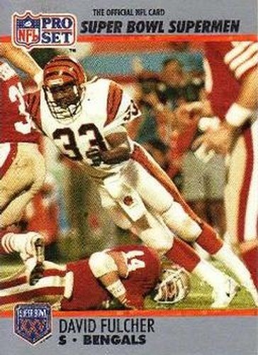 #109 David Fulcher - Cincinnati Bengals - 1990-91 Pro Set Super Bowl XXV Silver Anniversary Football