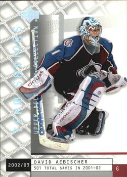 #109 David Aebischer - Colorado Avalanche - 2002-03 Upper Deck Mask Collection Hockey