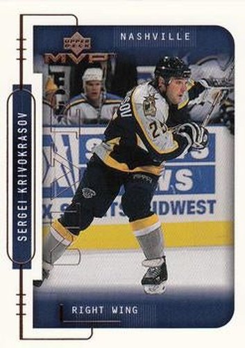 #109 Sergei Krivokrasov - Nashville Predators - 1999-00 Upper Deck MVP Hockey