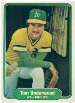 #109 Tom Underwood - Oakland Athletics - 1982 Fleer Baseball