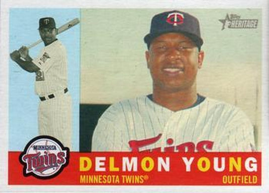 #109 Delmon Young - Minnesota Twins - 2009 Topps Heritage Baseball