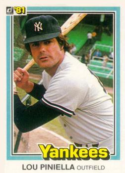 #109 Lou Piniella - New York Yankees - 1981 Donruss Baseball