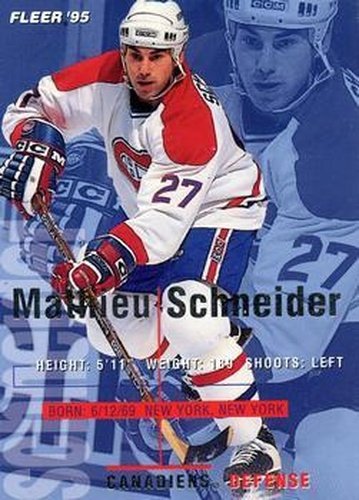 #109 Mathieu Schneider - Montreal Canadiens - 1994-95 Fleer Hockey