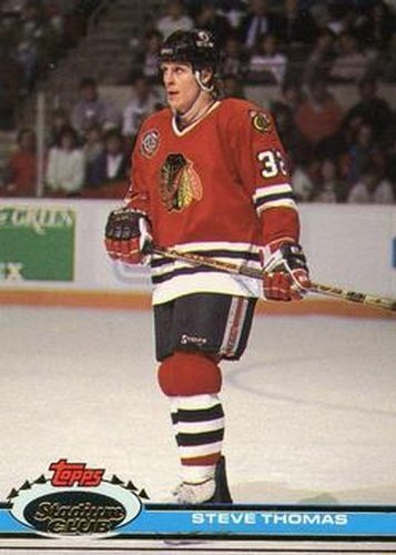 #109 Steve Thomas - Chicago Blackhawks - 1991-92 Stadium Club Hockey