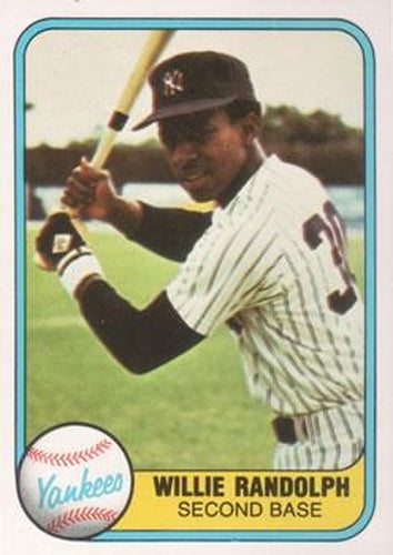 #109 Willie Randolph - New York Yankees - 1981 Fleer Baseball
