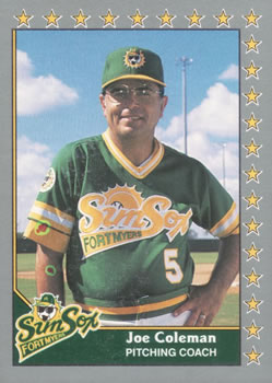 #109 Joe Coleman - Fort Myers Sun Sox - 1990 Pacific Senior League Baseball