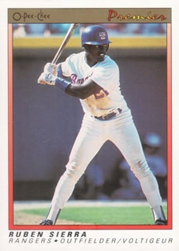#109 Ruben Sierra - Texas Rangers - 1991 O-Pee-Chee Premier Baseball