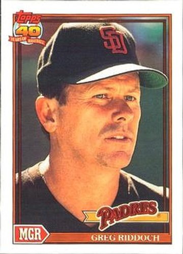 #109 Greg Riddoch - San Diego Padres - 1991 O-Pee-Chee Baseball