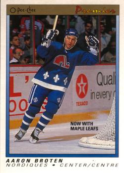 #10 Aaron Broten - Quebec Nordiques - 1990-91 O-Pee-Chee Premier Hockey