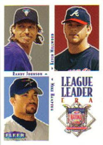 #10 NL ERA Randy Johnson / Kevin Millwood / Mike Hampton - Arizona Diamondbacks / Atlanta Braves / Houston Astros - 2000 Fleer Tradition Baseball