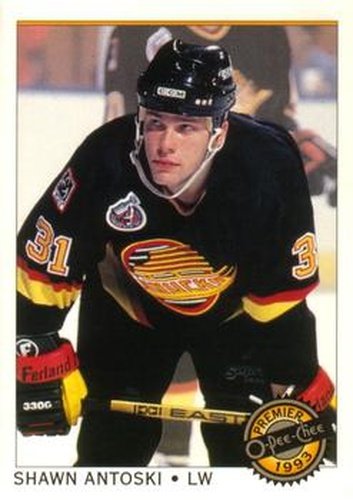#10 Shawn Antoski - Vancouver Canucks - 1992-93 O-Pee-Chee Premier Hockey