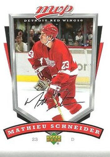 #110 Mathieu Schneider - Detroit Red Wings - 2006-07 Upper Deck MVP Hockey
