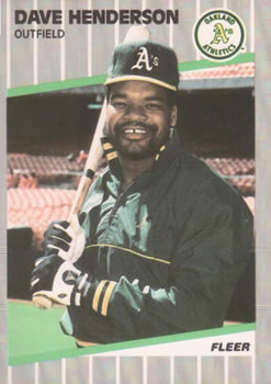 #10 Dave Henderson - Oakland Athletics - 1989 Fleer Baseball