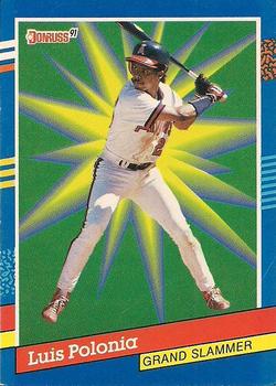 #10 Luis Polonia - California Angels - 1991 Donruss Baseball - Grand Slammers