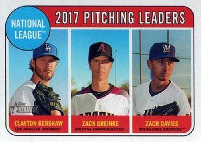 #10 Zach Davies / Clayton Kershaw / Zack Greinke - Milwaukee Brewers / Los Angeles Dodgers / Arizona Diamondbacks - 2018 Topps Heritage Baseball
