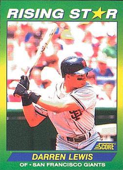 #10 Darren Lewis - San Francisco Giants - 1992 Score 100 Rising Stars Baseball