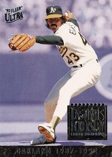 #10 Dennis Eckersley - Oakland Athletics - 1993 Ultra - Dennis Eckersley Career Highlights Baseball