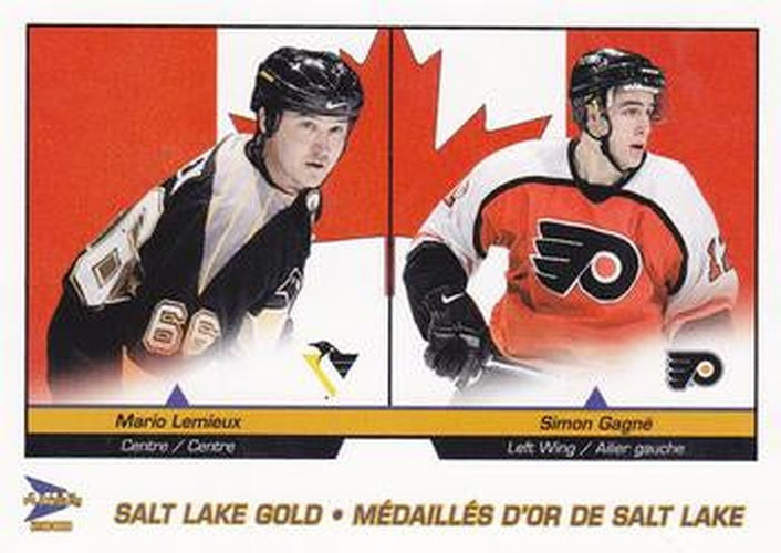 #10 Mario Lemieux / Simon Gagne - Pittsburgh Penguins/Philadelphia Flyers - 2002-03 Pacific McDonald's Hockey - Salt Lake Gold
