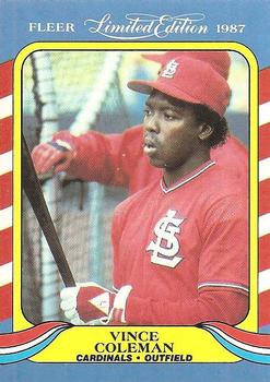 #10 Vince Coleman - St. Louis Cardinals - 1987 Fleer Limited Edition Baseball