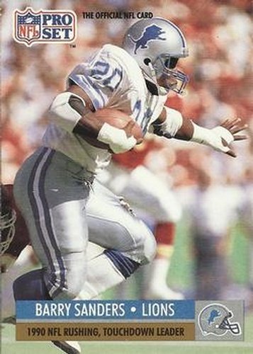 #10 Barry Sanders - Detroit Lions - 1991 Pro Set Football