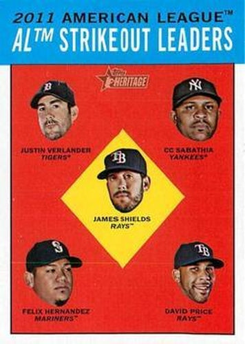 #10 AL Strikeout Leaders - Detroit Tigers / New York Yankees / Tampa Bay Rays / Seattle Mariners / Tampa Bay Rays - 2012 Topps Heritage Baseball