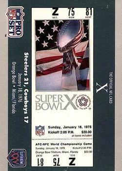 #10 SB X Ticket - Pittsburgh Steelers / Dallas Cowboys - 1990-91 Pro Set Super Bowl XXV Silver Anniversary Football