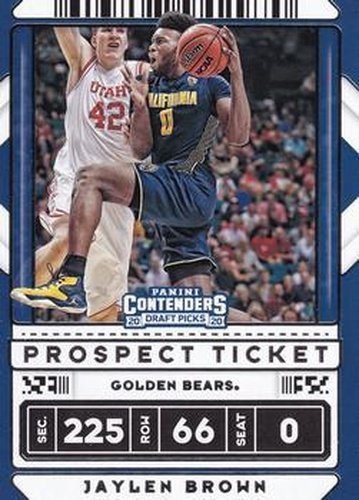 #10b Jaylen Brown - California Golden Bears - 2020 Panini Contenders Draft Picks Basketball