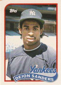 #110T Deion Sanders - New York Yankees - 1989 Topps Traded Baseball