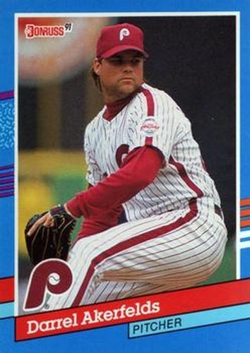 #110 Darrel Akerfelds - Philadelphia Phillies - 1991 Donruss Baseball