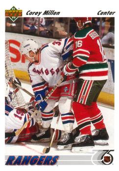 #110 Corey Millen - New York Rangers - 1991-92 Upper Deck Hockey