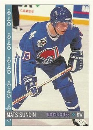 #110 Mats Sundin - Quebec Nordiques - 1992-93 O-Pee-Chee Hockey