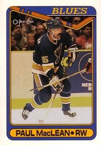 #110 Paul MacLean - St. Louis Blues - 1990-91 O-Pee-Chee Hockey
