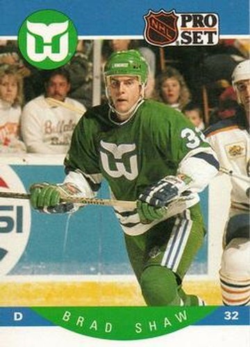 #110 Brad Shaw - Hartford Whalers - 1990-91 Pro Set Hockey