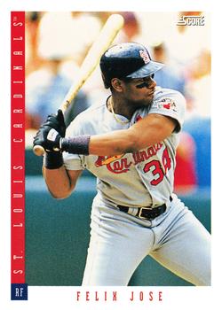 #110 Felix Jose - St. Louis Cardinals - 1993 Score Baseball