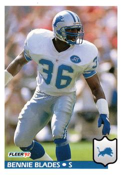 #110 Bennie Blades - Detroit Lions - 1992 Fleer Football