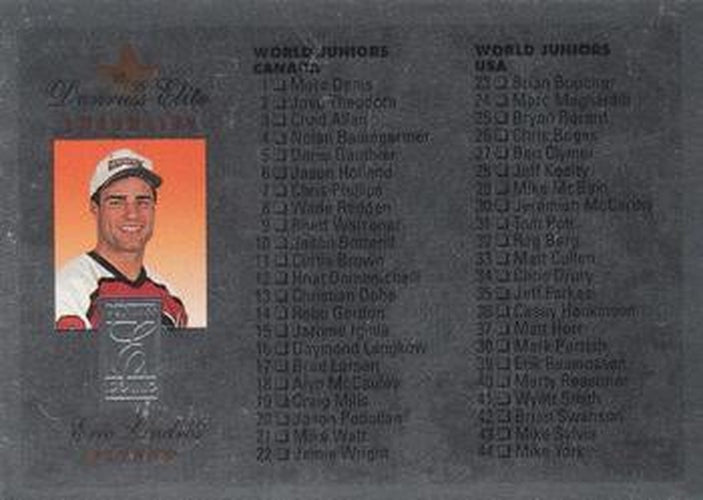 #110 Checklist - 1995-96 Donruss Elite Hockey