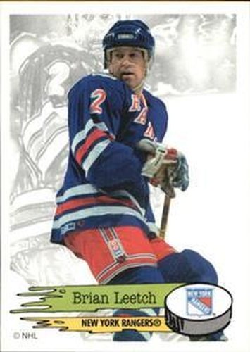 #110 Brian Leetch - New York Rangers - 1995-96 Panini Hockey Stickers