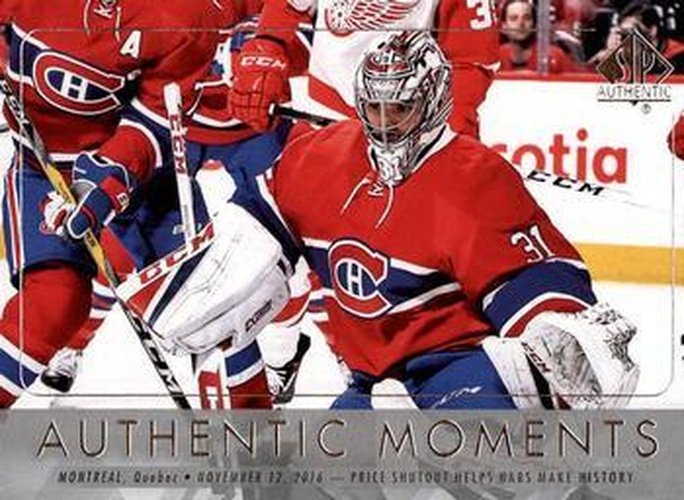 #110 Carey Price - Montreal Canadiens - 2016-17 SP Authentic Hockey