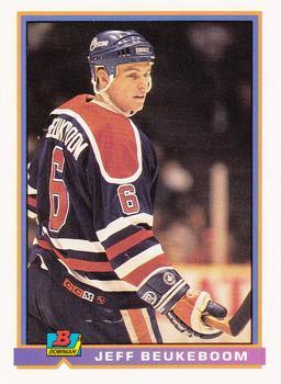 #110 Jeff Beukeboom - Edmonton Oilers - 1991-92 Bowman Hockey