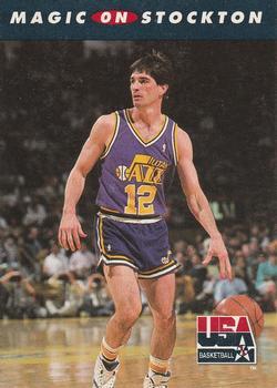 #110 Magic on Stockton - USA - 1992 SkyBox USA Basketball