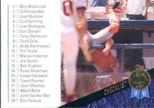 #110 Checklist - Checklist - 1993 Leaf Baseball