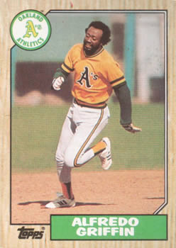 #111 Alfredo Griffin - Oakland Athletics - 1987 Topps Baseball