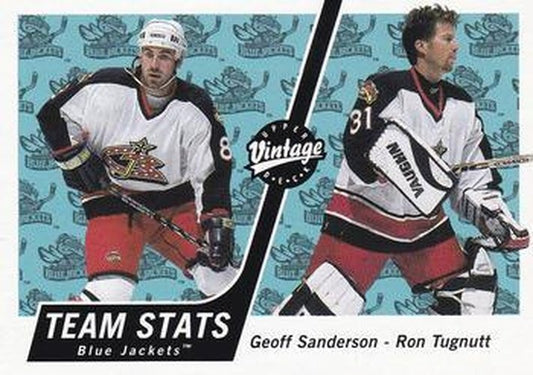 #111 Geoff Sanderson / Ron Tugnutt - Columbus Blue Jackets - 2000-01 Upper Deck Vintage Hockey