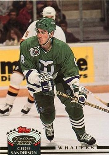 #111 Geoff Sanderson - Hartford Whalers - 1992-93 Stadium Club Hockey