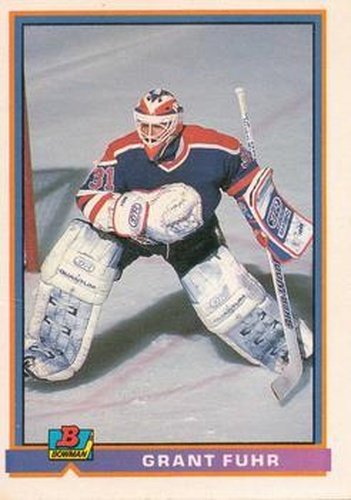 #111 Grant Fuhr - Edmonton Oilers - 1991-92 Bowman Hockey