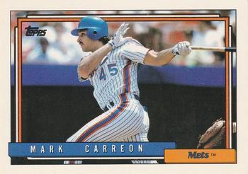 #111 Mark Carreon - New York Mets - 1992 Topps Baseball