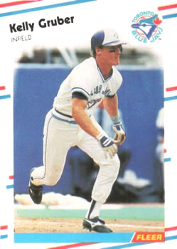 #111 Kelly Gruber - Toronto Blue Jays - 1988 Fleer Baseball