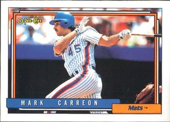 #111 Mark Carreon - New York Mets - 1992 O-Pee-Chee Baseball