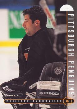 #111 Philippe DeRouville - Pittsburgh Penguins - 1995-96 Leaf Hockey